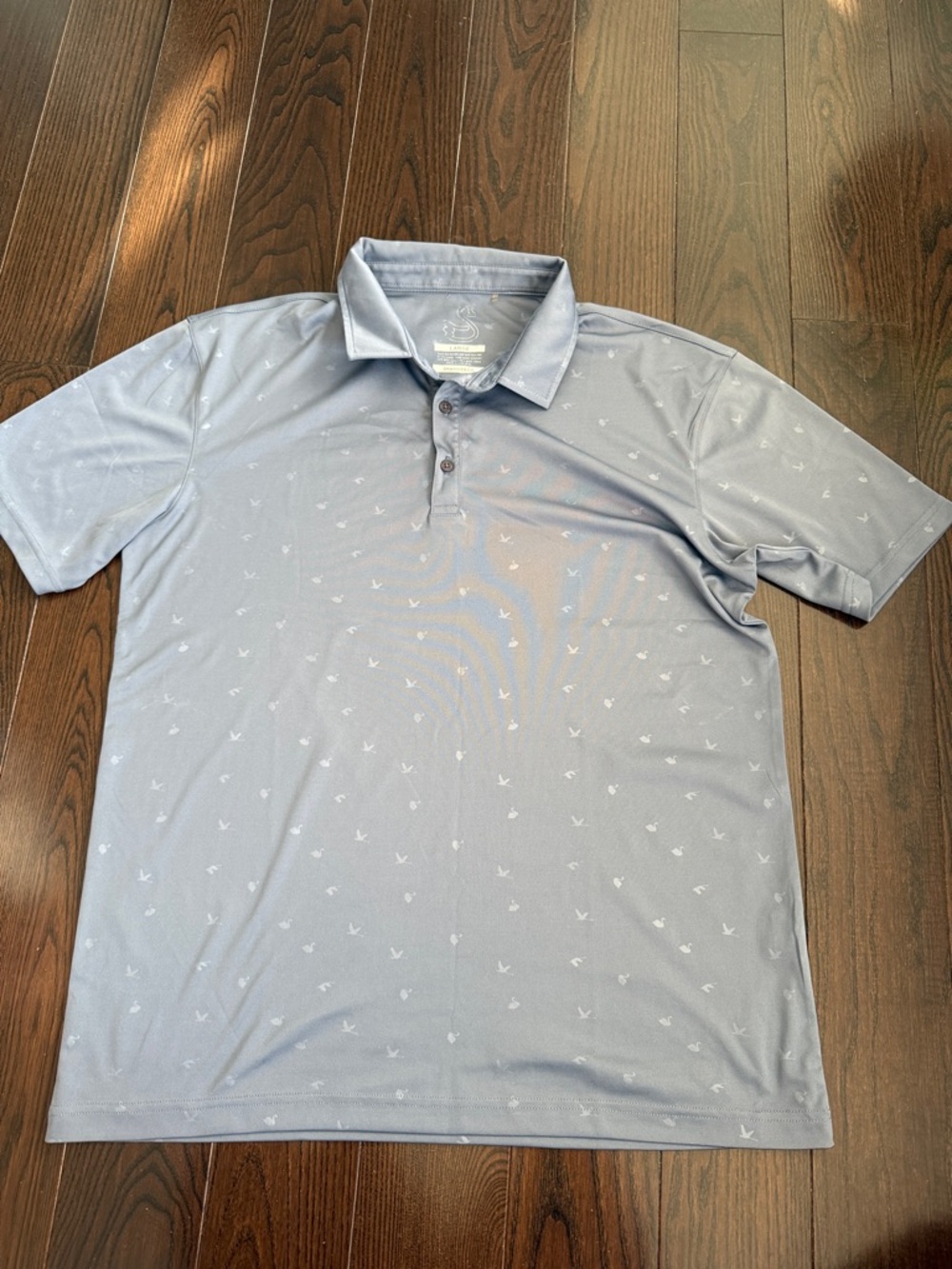Swannies golf Men's Light Slate gray Short-Sleeve Polo with Micro Motif